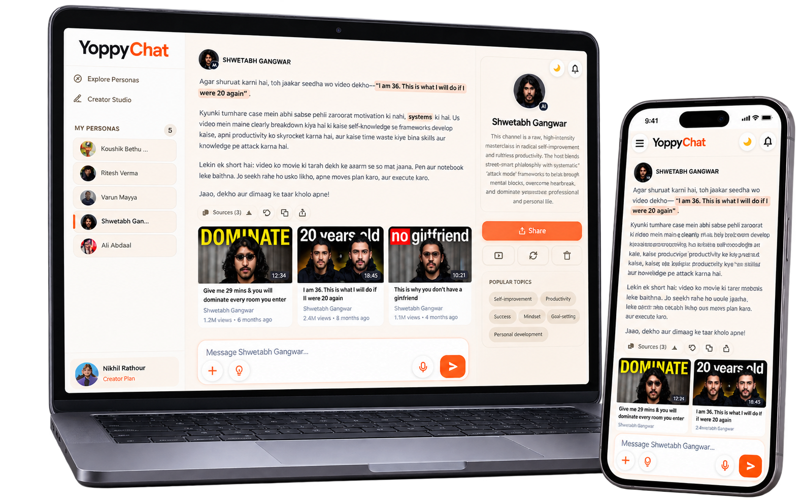 YoppyChat Desktop and Mobile AI Persona Interface